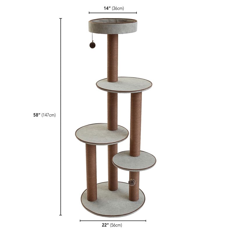 Two by Two Bloomfield - Gray Scratching Post Cat Furniture - 59.3 in. Tall, 5 of 17