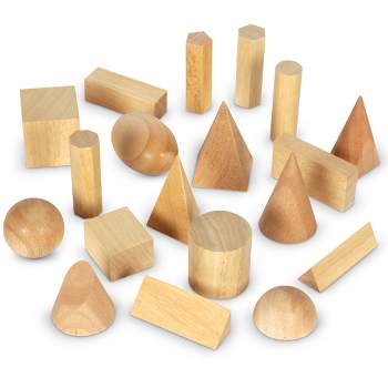 Learning Resources Wood Geometric Solids, Set of 19
