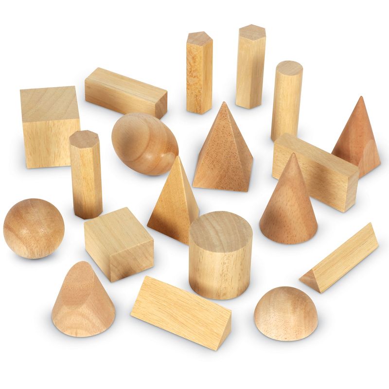 Learning Resources Wood Geometric Solids, Set of 19, 1 of 5