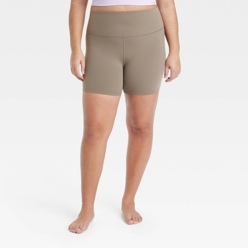 Favorite Adventure Butter Soft Biker Shorts In Taupe