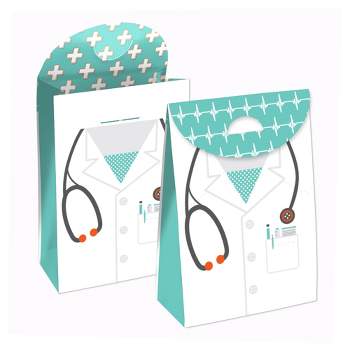 Big Dot of Happiness Medical School Grad - Doctor Graduation Gift Favor Bags - Party Goodie Boxes - Set of 12