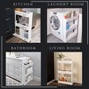 Evideco French Home Goods Multi-Purpose Slim Rolling Cart - 3-Tier Utility Organizer for Bathroom, Kitchen & Dorm - Available in White, Grey, Black - 3 of 4