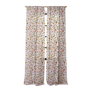 Doodle By Meg Tulip Print Set of 2 Panel Sheer Window Curtain - Deny Designs - 1 of 4