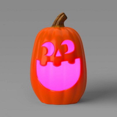 20" Lit Pumpkin Happy Jack with Timer Full Blow Mold and No Cutout Halloween Decorative Prop - Hyde and EEK! Boutique™