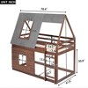Twin Over Twin Bunk Bed Wood Frame House Shaped with Roof,Ladder and 2 Windows for Kids Teens Girls Boys - 3 of 4