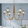LNC Temporaneo 6-Light 32" Candle Modern Oversized Chandelier, Polished Gold with Clear Class Shades - 2 of 4