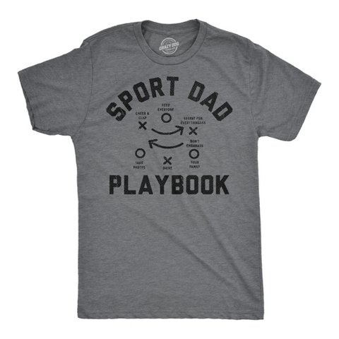 Мужские футболки Crazy Dog T-Shirts, Inc. Mens Funny T Shirts Sport Dad Playbook Sarcastic Graphic Novelty Tee for Men - Crazy Dog Men's T Shirt Gift for Dad Dark Grey L