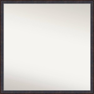 28" x 28" Dark Bronze Scoop Wood Wall Mirror - Amanti Art: Modern Square, Wall Mount, Includes Hardware - 1 of 4