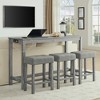 4-Piece Bar Height Dining Set with Power Outlet and 3 Upholstered Stools - 3 of 4