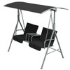 Resenkos 2-Seater Swing With Canopy & Table, Patio Garden Swing, Poolside Backyard Relaxation, Gray - 2 of 4