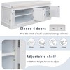 Lyngins Storage Bench with 4 Doors and Adjustable Shelves,Shoe Bench with Removable Cushion,Entryway Bench for Living Room,Bedroom - 3 of 4