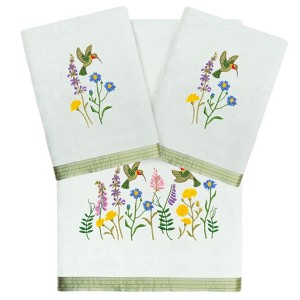 Linum Home Textiles 100% Turkish Cotton HADA Embellished Towel Set - 1 of 4