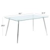 CAVINAS Dining Table Contemporary Rectangle Tempered Glass Dining Table with Metal Legs - 4 of 4