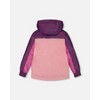 Deux par Deux Girl Colorblock Mid-Season Jacket Pale Pink, Fuchsia, and Mauve - 4 of 4
