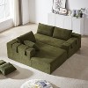 Mocamel Modern Chenille Upholstered Sectional Sofa, Modular 108 L Shaped, 6 Pillows, Free Combination for Living Room Bedroom - 4 of 4