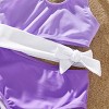PATPAT Family Matching Color-block Swim Trunks Shorts One-shoulder Side Knot One-Piece Swimsuit (Quick-Dry) - 3 of 4