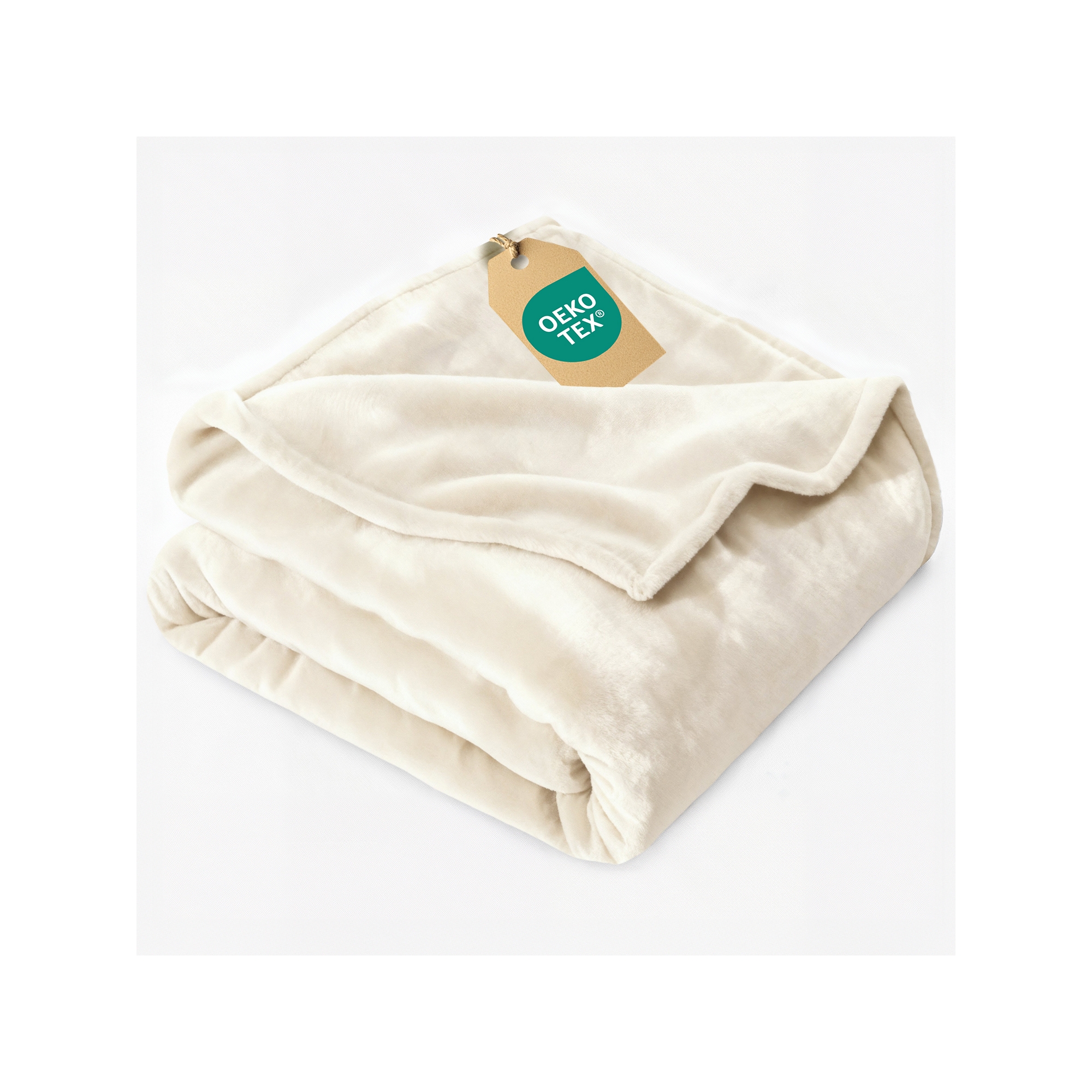 CGK Linens Ultra Soft Fleece Blanket - Lightweight Luxury Plush Throw for Bed or Couch, Throw Size, Cream