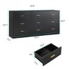 63" Modern 9 Drawer Dresser with Gold Handles, Large Storage Chest for Bedroom or Living Room-3irtyhousy - 4 of 4