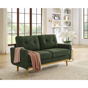 NicBex Modern Tufted Upholstered Loveseat Sofa Couch with Wooden Legs,2-Seat Lounge Sofa for Living Room,Apartment - 1 of 4