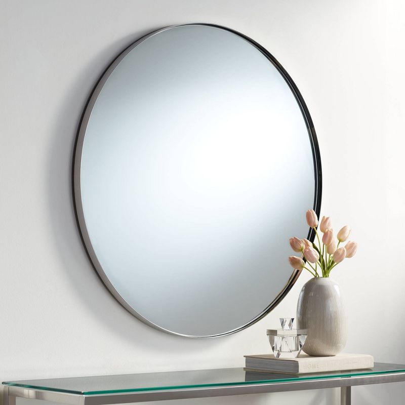 Uttermost Drake Polished Nickel 34" Round Wall Mirror, 2 of 9
