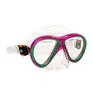 Hawaii Divers Guppy Kids Snorkel Mask – Pink/Green - 1 of 3