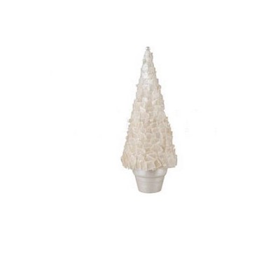 Gallerie II 10" White Pearl Embellished Potted Christmas Tree Tabletop Decor