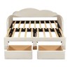 TIRAMISUBEST Twin Size Upholstered Daybed with Cloud-Shaped Backrest, Trundle & 2 Storage Drawers, Velvet Daybed Frame Sofa Bed with USB Ports - 4 of 4
