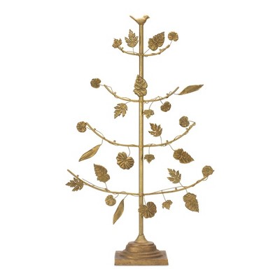 Melrose Gold Metal Tree with Leaves Display 36.5"H