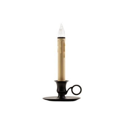 IMC Williamsburg Battery Operated LED Candle with On/Off Sensor, Wax Drips, Antique Bronze, 9in