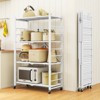 SKONYON Storage Shelves, Foldable Metal Shelving Units for Garage Kitchen Bakers, Collapsible Organizer Rack, Heavy Duty on Wheels - 2 of 4