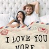 Christmas Anniversary Couple Gifts for Women - I Love You More Soft Fleece Throw Blanket 50x60 in - 4 of 4