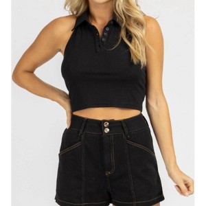 Women's COLLARED HALTER TANK - Bailey Rose - 1 of 4