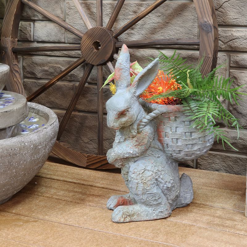 Sunnydaze 17" Roman the Carrot Collector Rabbit Indoor/Outdoor Statue Figurine - Patio, Lawn and Garden Decoration, 3 of 12