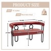 Akoasm Modern Chenille Loveseat With 2 Seater Sofa Couch With Arms Metal Legs-Wine Red - 2 of 4