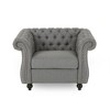 39.5" Upholstered Fabric Chesterfield Club Chair with Sophisticated Style and Plush Texture - 2 of 4