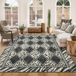 Leopard Print Runner Rug, Soft Non-Slip Washable for Hallway, Kitchen, Bedroom, Laundry - 1 of 4