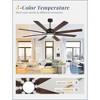 Arceso 72 Inch Farmhouse Ceiling Fan with Light & Remote, 8 Black Blades, Quiet DC Motor, Adjustable for Large Rooms - 4 of 4