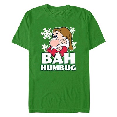 Men's Disney Snow White And The Seven Dwarfs Grumpy Bah Humbug T-shirt :  Target