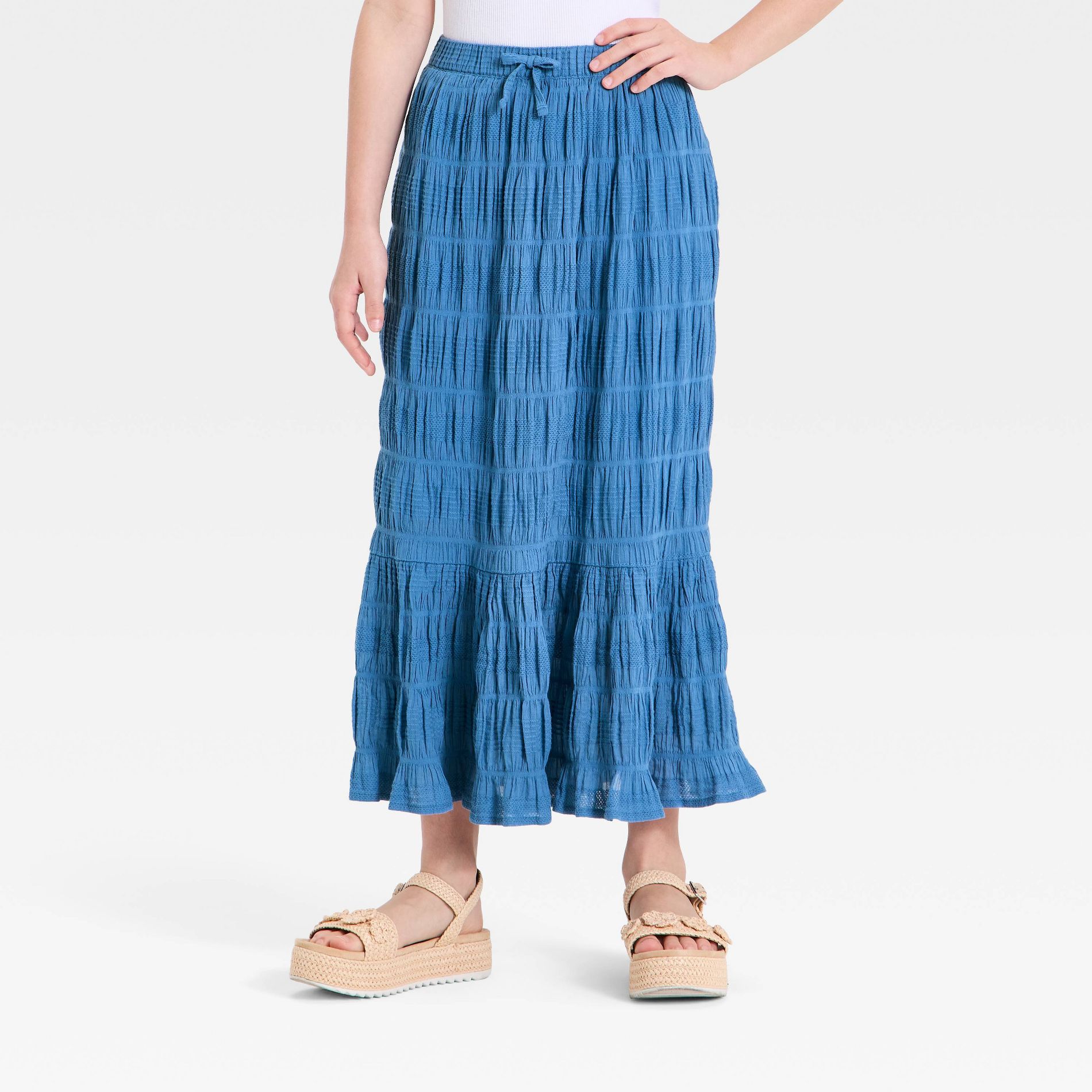 Girls' Textured Tiered Maxi Skirt - Cat & Jack™