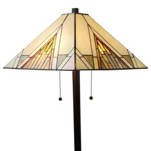 Amora Lighting Tiffany Style Mission Standing Floor Lamp 62" Tall - 1 of 1