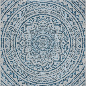 Courtyard CY8734 UV & Stain Resistant Non-Shedding Power Loomed Indoor/Outdoor Rugs - Safavieh - 1 of 4