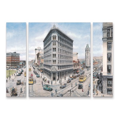 Trademark Fine Art Stanton Manolakas Oakland 3 Piece Panel Set Art