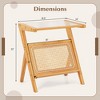 Tangkula 2 Pieces Boho End Table with Magazine Rack Versatile Bamboo Bedside Table w/ Rattan Shelf Natural - 3 of 4