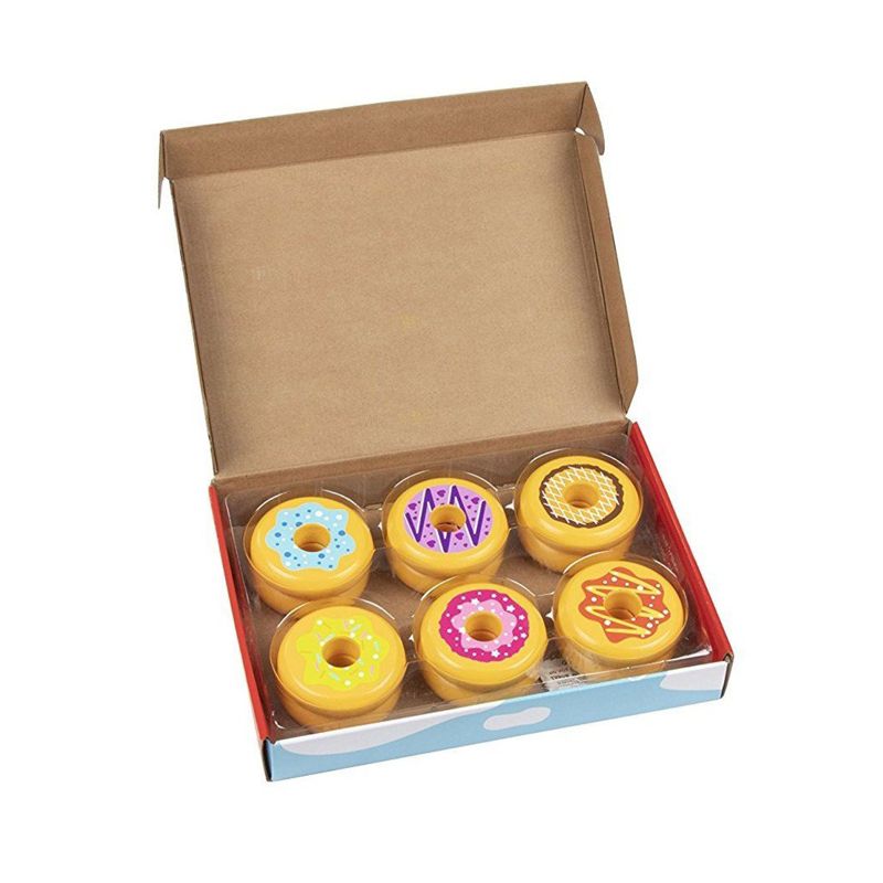 Blue Panda Wooden Play Food Set - 12-Pack Kids Pretend Play Donut Snacks Shop, Playhouse Toys for Toddlers, 6 Assorted Flavors, 5 of 7