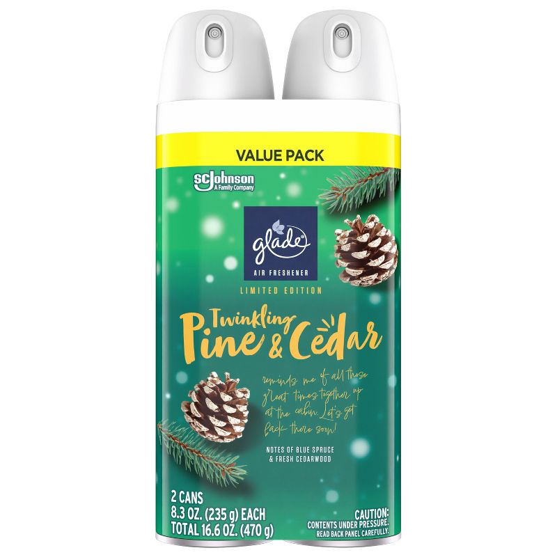 Glade Aerosol Room Spray Air Freshener - Twinkling Pine &#38; Cedar - 16.6oz/2pk, 5 of 17