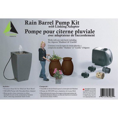 Algreen 500GPH Black Submersible Rain Barrel Pump Kit