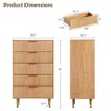 Modern Fluted Drawer Dresser, Wide Storage Chest with Metal Handles and Wooden Leg for Bedroom, Living Room and Hallway - 3 of 4