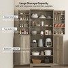 Farmhouse Kitchen Pantry, 72" Tall Pantry Cabinet with 4 Barn Doors, 4 Adjustable Shelves and 8 Door Shelves Wash - 4 of 4