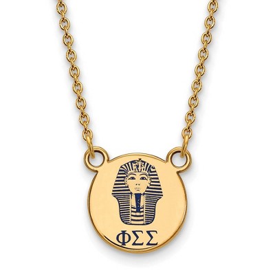 Black Bow Jewelry 14k Yellow Gold Plated Sterling Silver Phi Sigma Sigma Greek Life Necklace 18 Inch