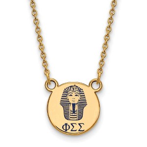Black Bow Jewelry 14k Yellow Gold Plated Sterling Silver Phi Sigma Sigma Greek Life Necklace 18 Inch - 1 of 4